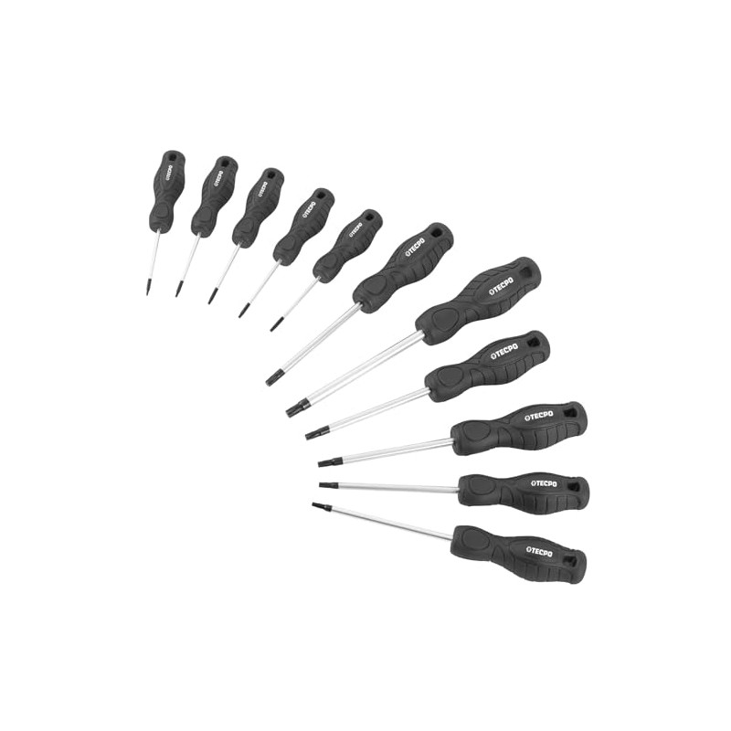TECPO Screwdriver Set 11 Pieces Magnetic Screwdriver in High-Quality S2