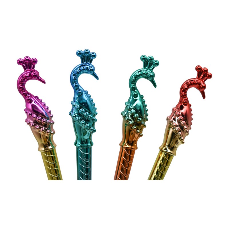 Lopenle 24 PCS Colorful Peacock Gel Pens Fancy Feather Pens