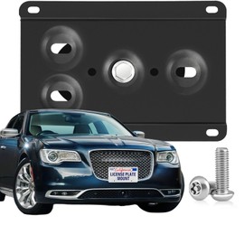 Heavy Duty Front License Plate Frame Compatible with 2015-up Chrysler 300 LCI, No Drill Grille Mount, Anti-Theft License Plate Holders Bracket, Rust-Proof, Rattle Proof Car Accessories