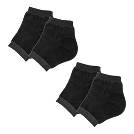 ANCLLO 2 Pairs Gel High Heel Socks, Moisturizing High Heel Socks, Open Toe Socks for Men and Women, Spa Lotion Gel Socks for Cracked Heels for Dry Heels (Black)