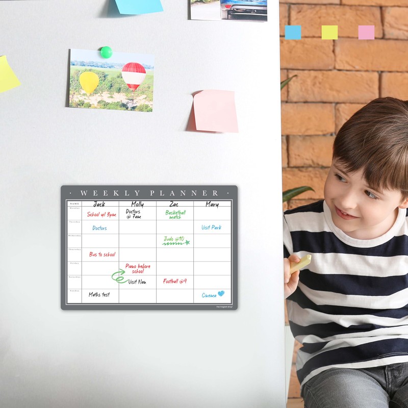 TMS A3 Magnetic Weekly Planner and Whiteboard, Fridge Memo Board