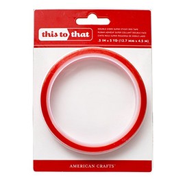 American Crafts This To That Double-Sided Super Sticky Tape, 0.5 by 5-Yard, Red