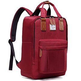 Laptop Backpack for Men Women,VASCHY 15.6inch Vintage School Backpack for Teens Bookbag Daypack,Water Resistant School Bag Rucksack for College Travel Work Business Burgundy