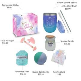 Spa Gift Set for Women - Ideal Birthday, Anniversary & Relaxation Gift for Mom, Daughter, Mother-in-Law, Best Friend, or Wife - Includes Bubble Bath, Face Massager & More for Self-Care