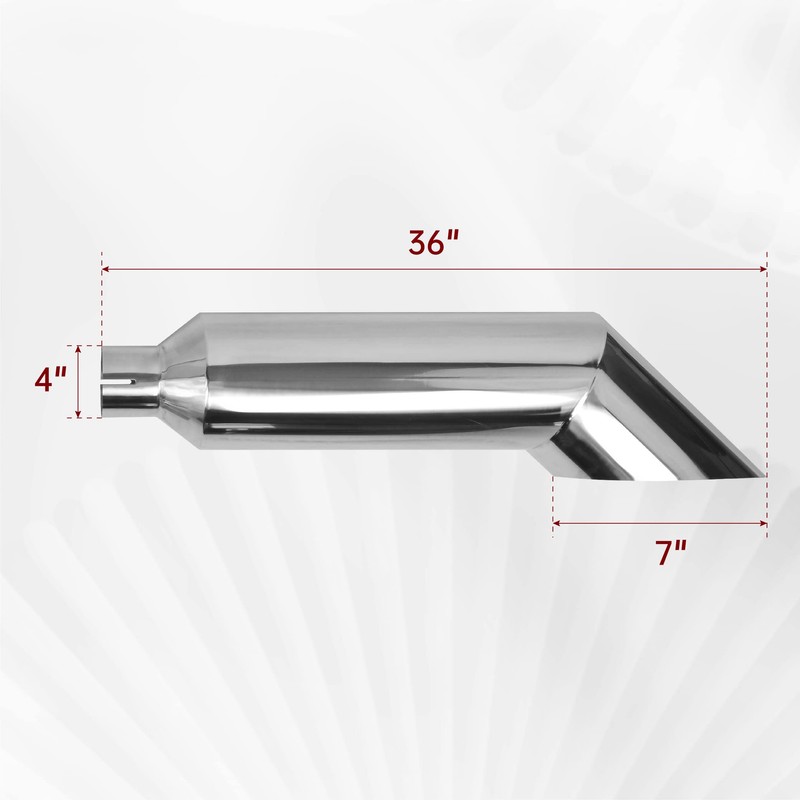 FGJQEFG 4 Inch Inlet 7 Inch Outlet Polished Stainless Steel