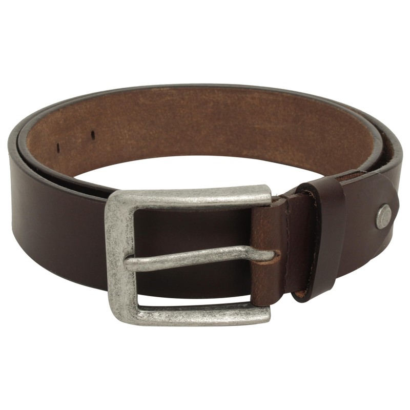 Gusti Kara Plain Leather Belt with Silver Buckle Suit Belt