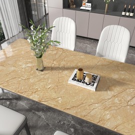 Laatse Yellow Marble Contact Paper, 35.4"x 197" Marble Wallpaper Peel and Stick Glossy Vinyl Wall Paper Waterproof Self-Adhesive Revomable for Kitchen Countertop Cabinets Desk Shelves Bathroom