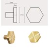 4Pcs Solid Brass Hexagon Cabinet Knobs, Single Hole Small Knobs