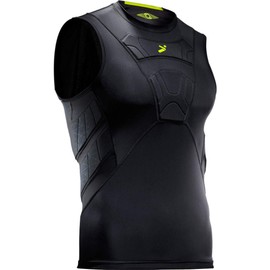 Storelli BodyShield Sleeveless Undershirt | Protective Soccer Base Layer | Lightweight Compression Top | Padded Chest and Rib Protection | Black | Youth Medium