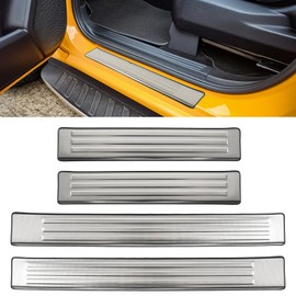 Stainless Steel Door Sill Protector for Ford Ranger 2025 2024 Door Entry Guard (Silver)