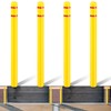 Pangda 4 Pcs Flat Top Bollard Covers Yellow and Red