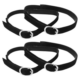 COMNICO 2 Pairs Shoe Straps Detachable PU Leather Ankle Straps Adjustable High Heels Anti-loose Shoelaces with Buckle for Lady Women Girls Holding Loose Heels Pumps(black)