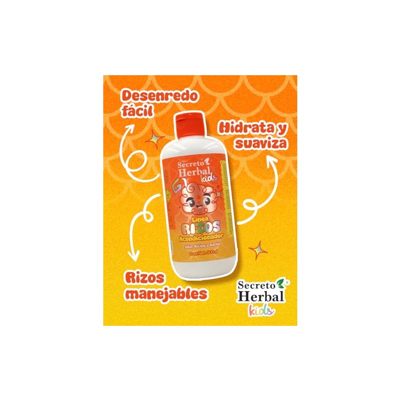 Acondicionador Secreto Herbal Línea Rizo Kids Chía, Ricino y Karité