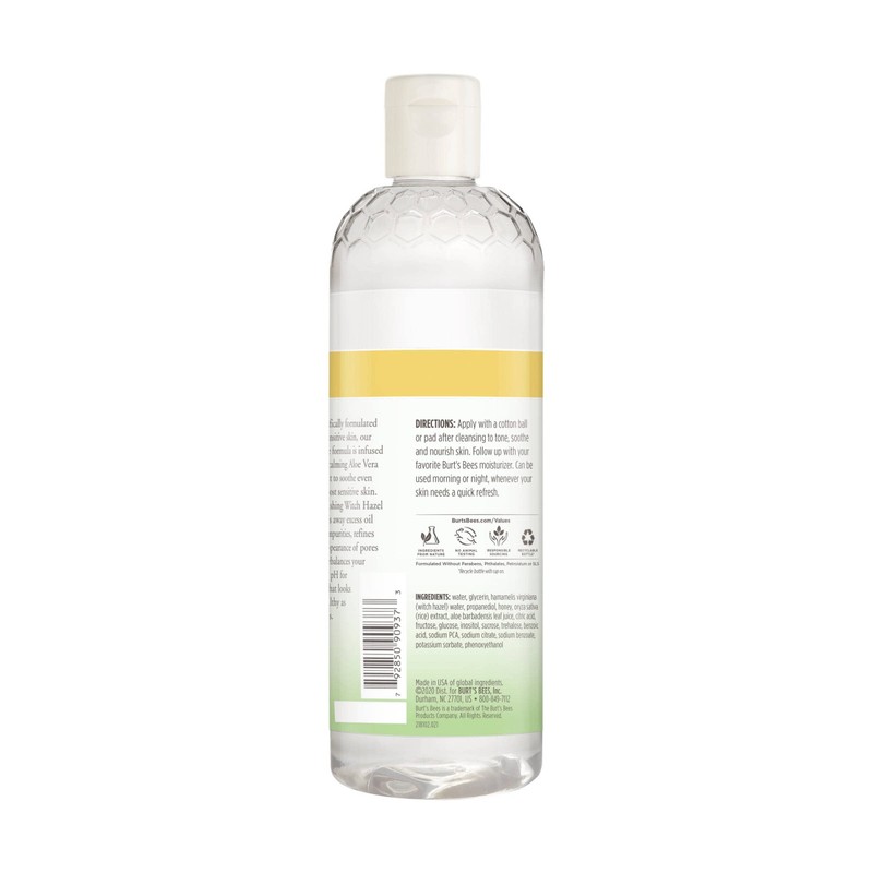 Burts Bees Sensitive Toner With Aloe Vera Unisex 12 oz