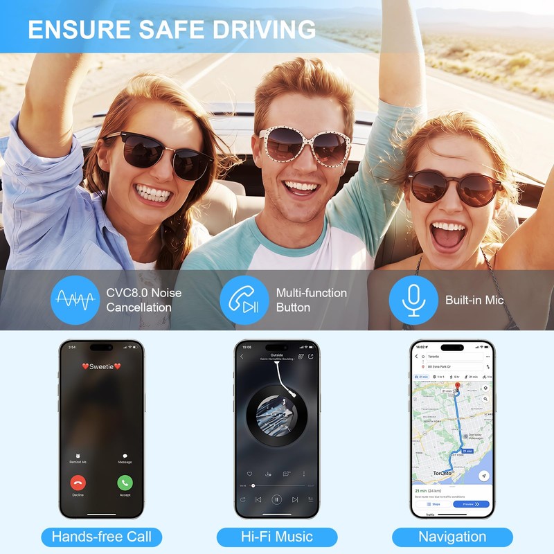 3.5mm Aux Bluetooth Car Adapter, Bluetooth 5.3 Receiver for Car,