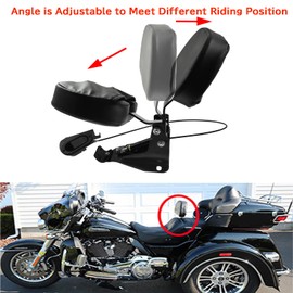 HCmotorku Adjustable Driver Backrest with Mounting Kit Compatible with Harley Touring Models 2009-2025 Street Glide, Road Glide, Road King, Ultra Limited, Electra Glide, CVO (Black A)