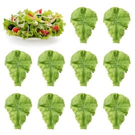10PCS Realistic Fake Green Leaf Lettuce, Plastic Vegetables Lettuce Plants, Artificial Green Vegetable Leaves for Home Kitchen Party Feast Decoration, Faux Lettuce for Display, Plastic Realistic Salad