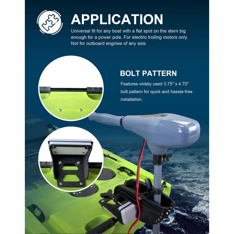 for Kayaks Transom Trolling Motor Mount Motor Bracket Kit for