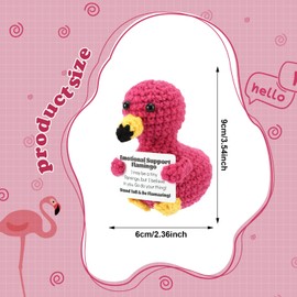 TOYMIS Crochet Flamingo, Cute Emotional Flamingo Creative Positive Doll Crochet Summer Party Accessories Positive Gift for Friends Families Christmas and Birthday Party (Rose Red)