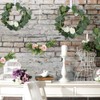 JIHUOO 10 Pcs 8cm Silver Metal Hoops Wreath Hanging Rings