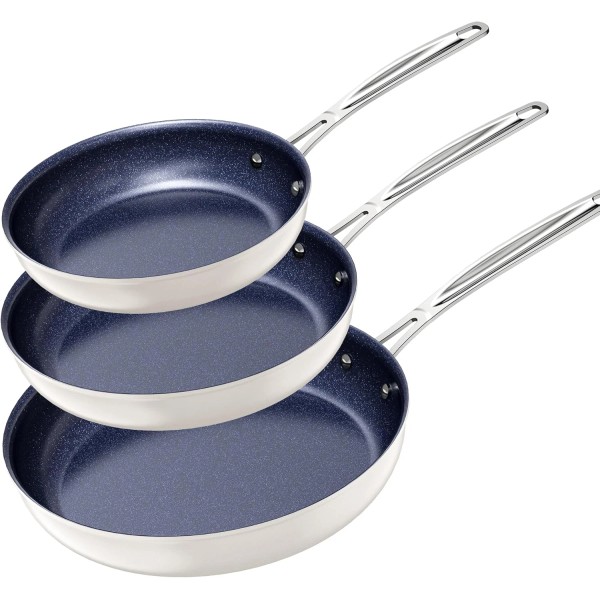 3-Piece Fry Pan Set, 8”, 10”, 12” Forged Lightweight, G10