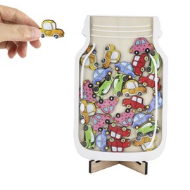 Reward Jars for Children, Motivate Good Behaviour Reward Pot with Tokens, Potty Training Reward Chart, 25pcs Car Tokens for Kids Home School Classroom