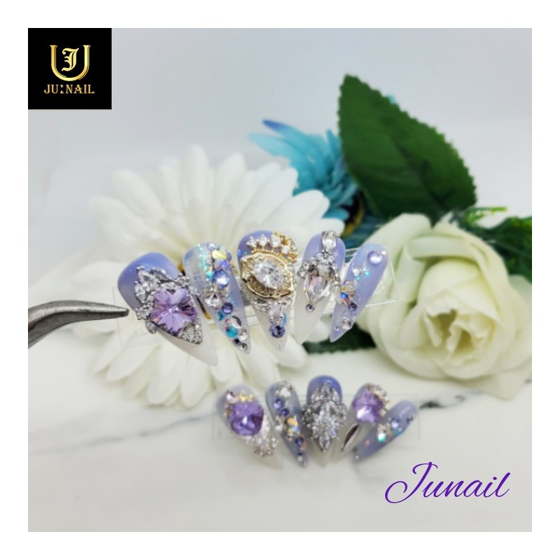 ❣️ Sweet Violet Handmade Nail Tips ✨ - Short Round