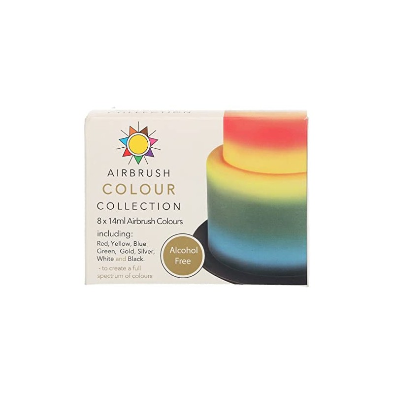 Sugarflair Alcohol Free Airbrush Colour Collection 8x 14ml