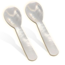 KSJEHW 2 Pieces Mother Of The Pearl Spoon Classic Caviar Spoon Egg Spoon Mother Of Pearl Caviar Spoon Caviar Spoon Mother Of Pearl (7 cm)