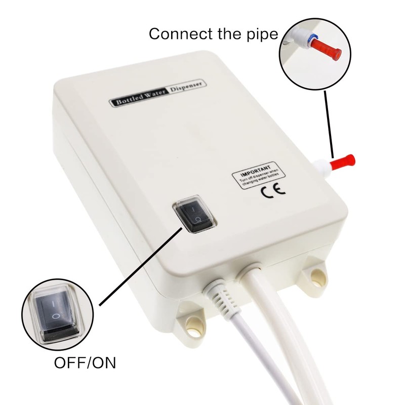 TDRRICH Bottled Water Pump System Double-Tube, Pressure Value 60Psi, Flow