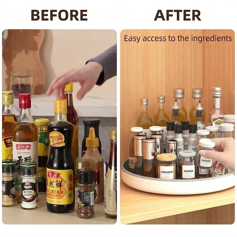 360° Rotating Lazy Susan Organizer – Non-Slip Kitchen, Pantry, Bathroom