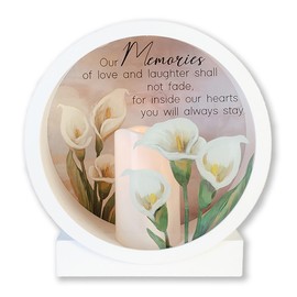 Carson Memorial Lantern Shadow Box with Flameless LED Candle Sympathy Gift for Funeral for Loss of Loved One Remembrance Lantern for Home Decor (Treasures)