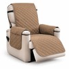 Gray Quilted Recliner Cover with Polyester Fabric, Side Storage Pocket