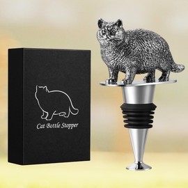 Cat Wine Bottle Stopper, Cat Gifts for Cat Lovers, Birthday Christmas Gifts for Women Men, Cat Lovers with Gift Box