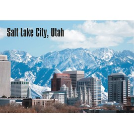 Salt Lake City, Utah, City Skyline, Mountains, UT, Souvenir Magnet 2 x 3 Fridge Magnet