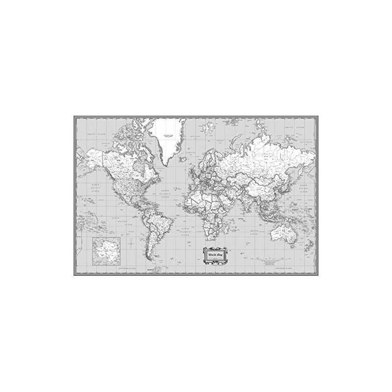 CoolOwlMaps World Wall Map Classic Black