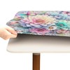 cfpolar Rainbow Flower Square Tablecloth with Elastic Edge Fitted Table