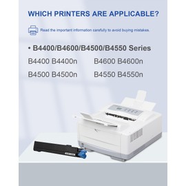 FADFAWN B4600/B4400 Toner Cartridges 1 Pack: Compatible 43502301 Toner Cartridge Replacement for OKI B4400 B4600 B4500 B4550 Series Printer