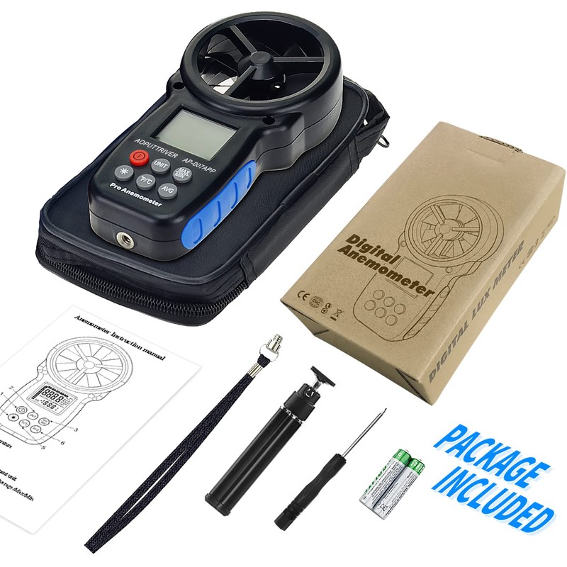 Digital Bluetooth Anemometer Handheld, AP-007-APP Wireless Anemometer Wind Speed Meter