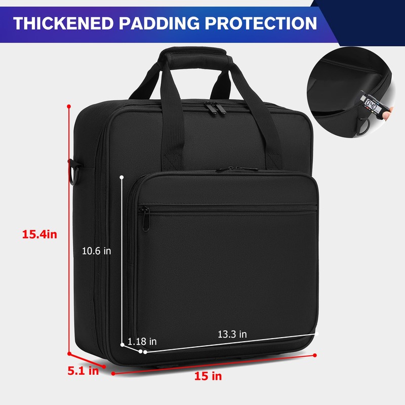 Padded Nylon Mixer Gig Bag Case, 15.4" x 15" x