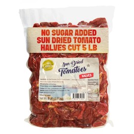 Galen Sun Dried Tomatoes, Halves Cut, Soft, Moist, Ready to Eat, Mediterranean Flavor Sundried Tomato, Gmo Free, Kosher, Vegan, No Sugar Added, 5lbs (Pack of 1)