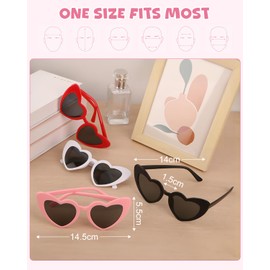 Cartlant 16Pcs Heart Sunglasses, Fun Vintage 4 Coloured Love Heart Glasses, Fashion Retro Heart Shaped Sunglasses Womens UV Protection Eyewear for Hen Wedding Festival Party Favours Photo Booth Props