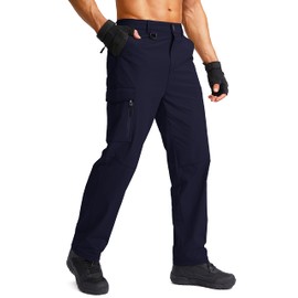 G Gradual Men's Hiking Cargo Pants Water Resistant Quick Dry Lightweight Outdoor Tactical Pants for Men with Multi Pocket (Navy, XL)