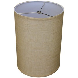 FenchelShades.com 11" Top Diameter x 11" Bottom Diameter 15" Height Cylinder Drum Lampshade USA Made (Burlap Natural)