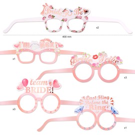 HOWAF Pack of 16 JGA Decorative Accessories, Rose Gold Bride to Be Glasses, Team Bride Glasses, JGA Photo Booth for Bride, Team, Bride, Hen Party Glasses for Women, Wedding Party, Bachelorette Party