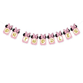 INNORU Oh Twodles Banner, Happy 2nd Birthday Party Decor for Girls, Cartoon Mouse Theme 2nd Birthday Party Decorations Colorful Two Birthday Gifts