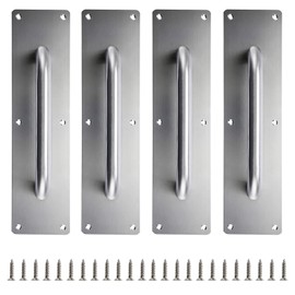 Sumnacon 4PCS Stainess Steel Door Push Plates,Sturdy Door Handle Plates with Screws, Solid Door Pulls for Home Office Public Commercial Places,Silver