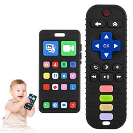 Baby Silicone Teething Toys, Phone and Remote Teether Toys for Toddlers 3-18 Months, Boys Girls Babies Teething Toy, Baby Chew Toy, Freezer BPA Free