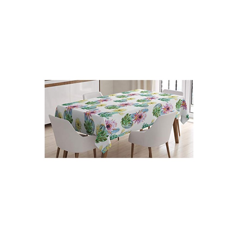 ABAKUHAUS Cactus Tablecloth, Mexican Plant Cactus, Dining Room Kitchen Rectangular