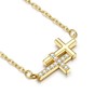 Dochasi Cross Necklace Gold Chain Women's 14K Gold Plated Cross